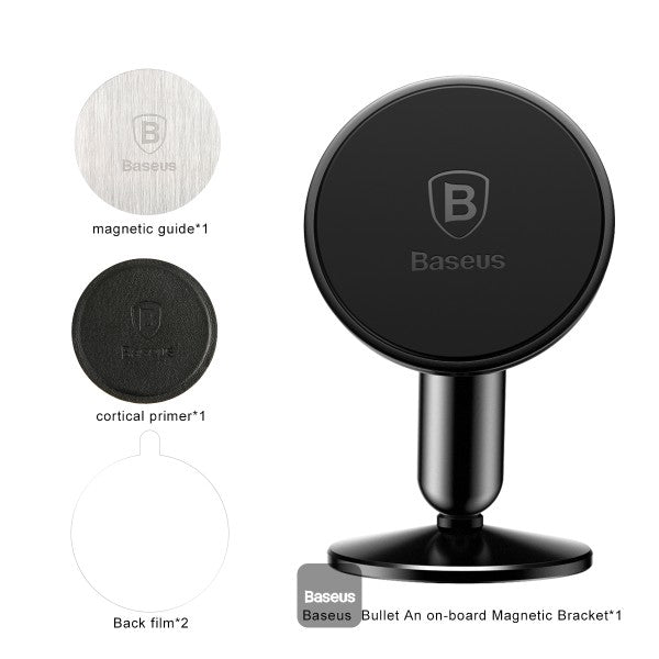 Baseus Magnetic Car Phone Holder Universal Dashboard Mount 360 degrees For iPhone 13 12 11 X 8 7 Samsung Galaxy S9 S8 S7 S6 Black