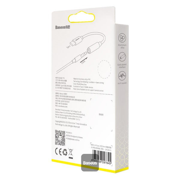 Baseus Headphone Adapter Type-C to 35MM Female Adaptor L54 - Black