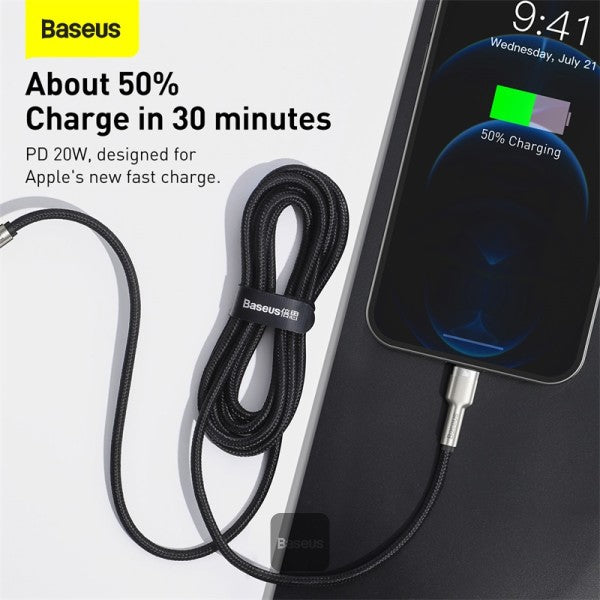 Baseus Cafule Series Metal Data Cable Type-C to Lightning iPhone PD 20W 2M - Black