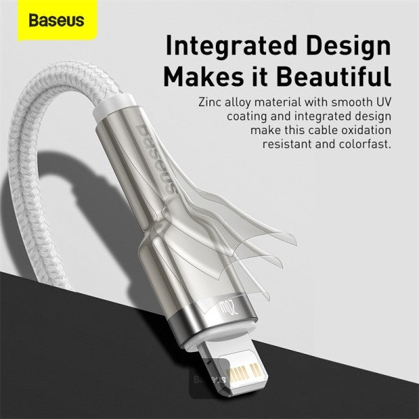 Baseus Cafule Series Metal Data Cable Type-C to Lightning iPhone PD 20W 2M - White