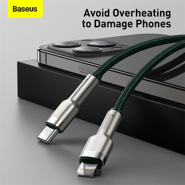 Baseus Cafule Series Metal Data Cable Type-C to Lightning iPhone PD 20W 2M - Green