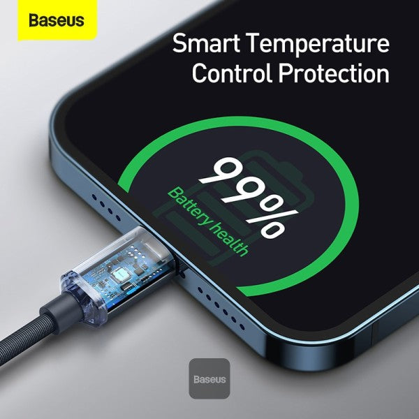 Baseus 20W PD Cable Crystal Shine Series Fast Charging Data Cable Type-C For iPhone 8 X XS XR 11 12 13 mini pro max 12M Blue