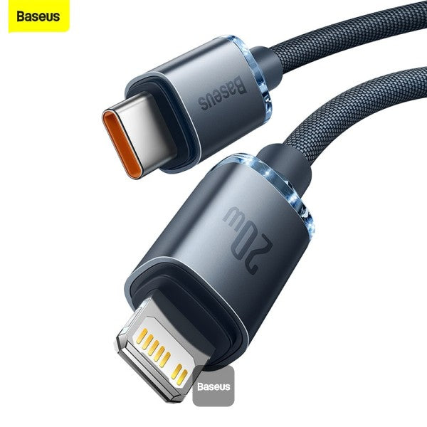 Baseus 20W PD Cable Crystal Shine Series Fast Charging Data Cable Type-C For iPhone 8 X XS XR 11 12 13 mini pro max 12M Purple