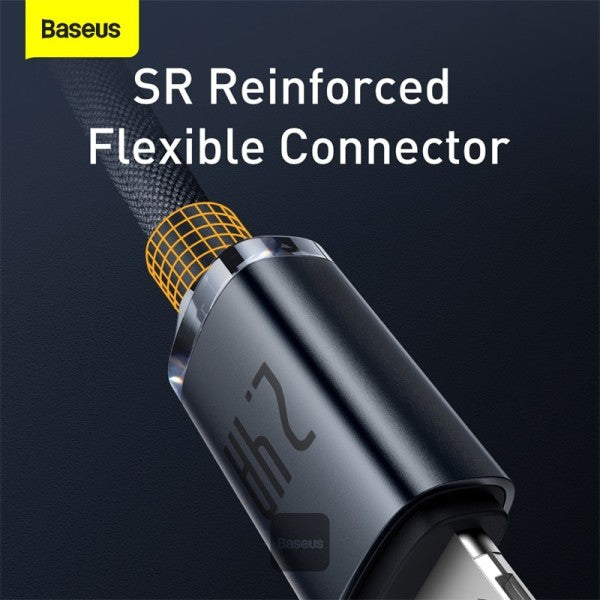 Baseus 24A USB Cable For iPhone 12 13 11 Pro Max X XR XS 8 7 iPad Cable Charging Charger USB Mobile Phone Cables 12M - Blue