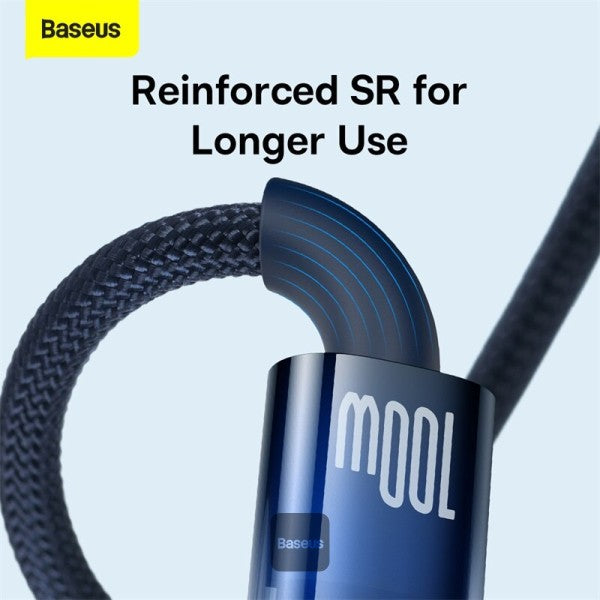Baseus Explorer Series Auto Power Off USB-A to Type-C Cable - 100W 6A Fast Charging Cable and 480Mbps Data Transfer 1M - Blue