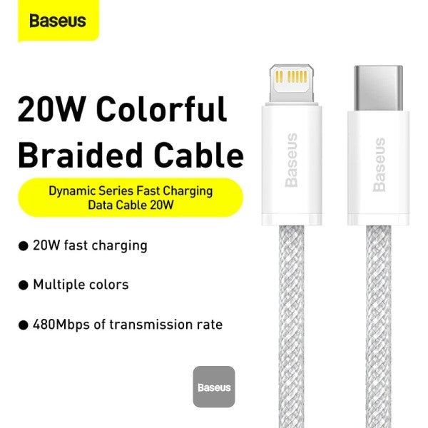 Baseus Dynamic Series Fast Charging Data Cable Type-C to Lightning 20W 2M - White