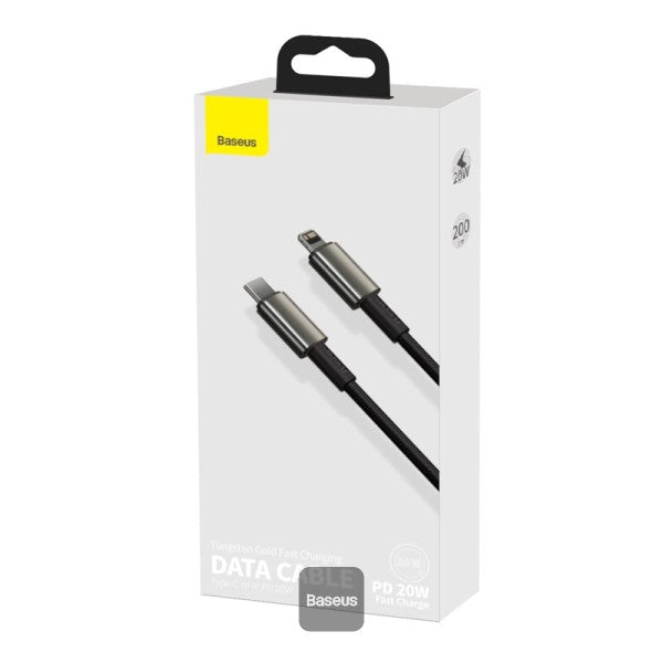 Baseus Tungsten Gold Fast Charging Data Cable Type-C to iP PD 20W (2m) Black