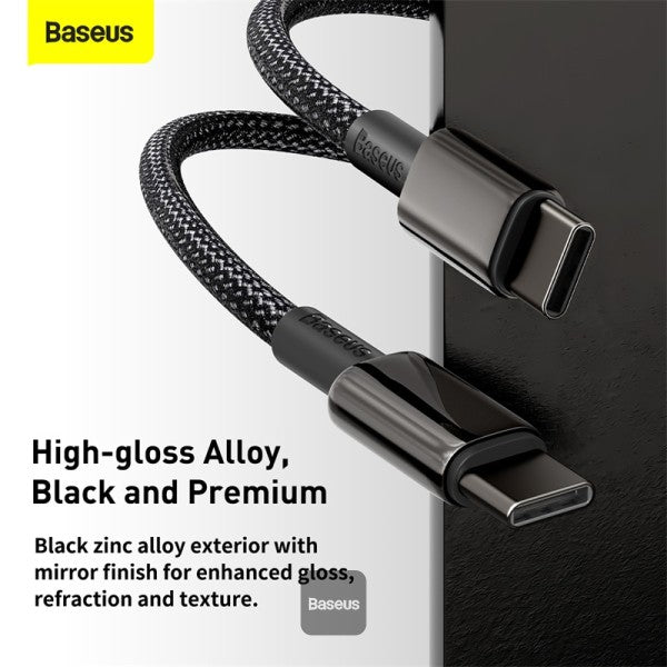 Baseus Tungsten Gold Fast Charging Data Cable Type-C to Type-C 100W 1M - Black
