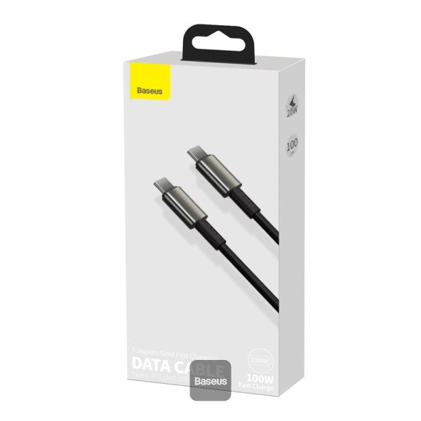Baseus Tungsten Gold Fast Charging Data Cable Type-C to Type-C 100W 1M - Black