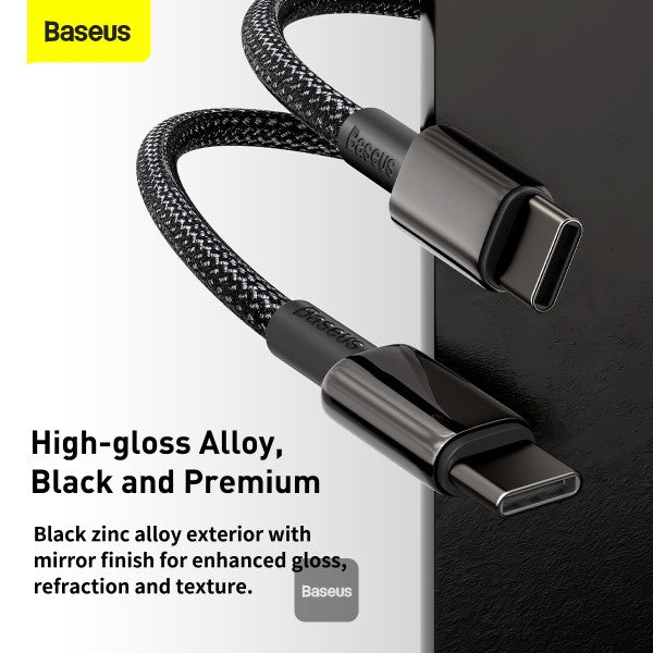 Baseus Tungsten Gold Fast Charging Data Cable Type-C to Type-C 100W 2M - Black