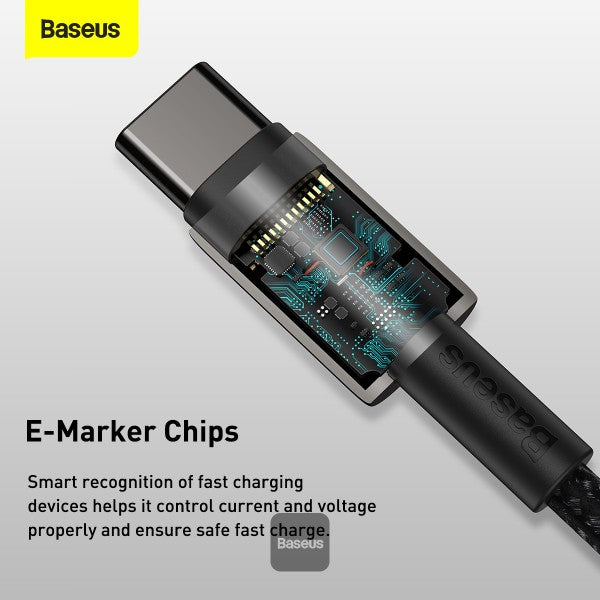 Baseus Tungsten Gold Fast Charging Data Cable Type-C to Type-C 100W 2M - Black