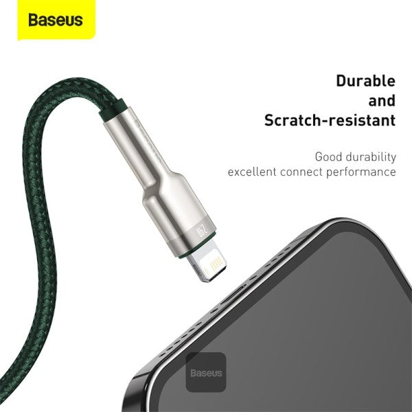 Baseus Cafule Series Metal Data Cable USB to Lightning 24A 1M - Green