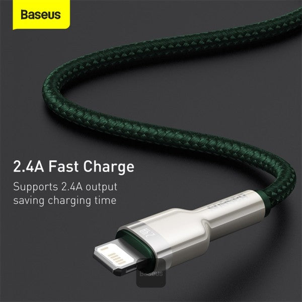 Baseus Cafule Series Metal Data Cable USB to Lightning 24A 1M - Green