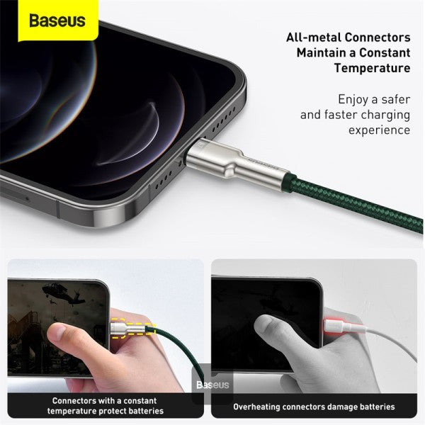 Baseus Cafule Series Metal Data Cable USB to Lightning 24A 1M - Green