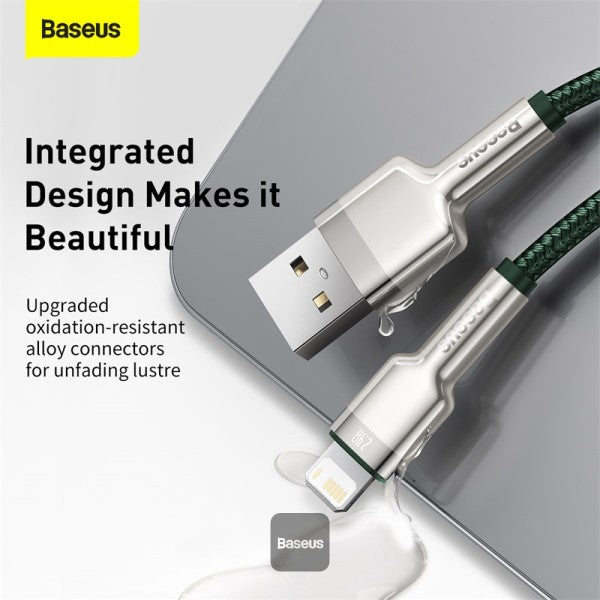 Baseus Cafule Series Metal Data Cable USB to Lightning 24A 1M - Green
