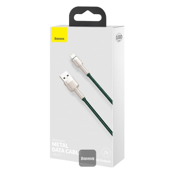 Baseus Cafule Series Metal Data Cable USB to Lightning 24A 1M - Green
