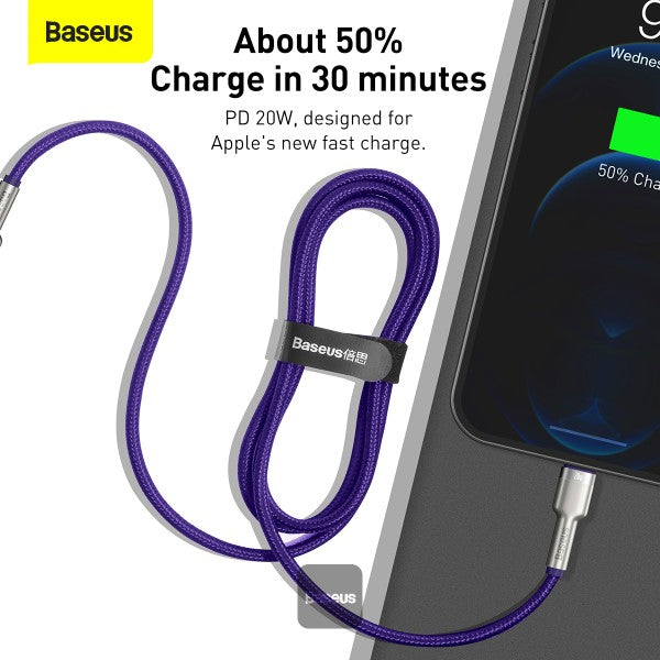 Baseus Cafule Series Metal Data Cable USB to Lightning PD 20W 1M - Purple