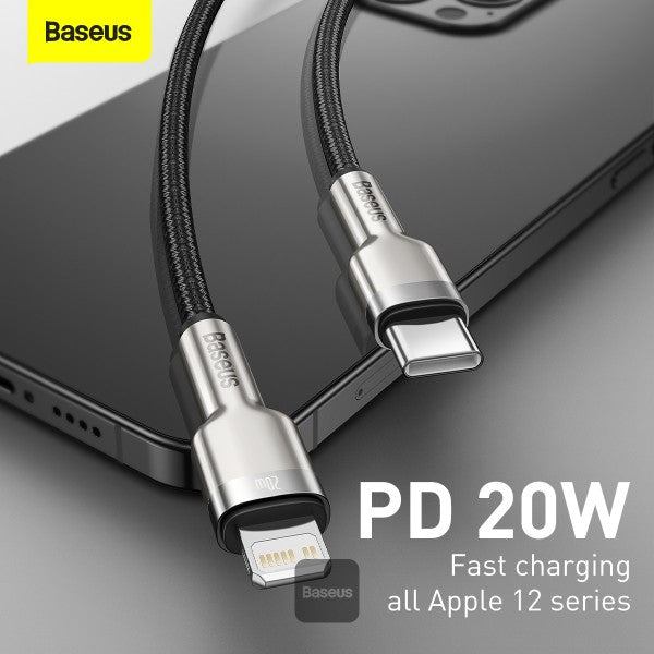 Baseus Cafule Series Metal Data Cable USB to Lightning PD 20W 1M - Black