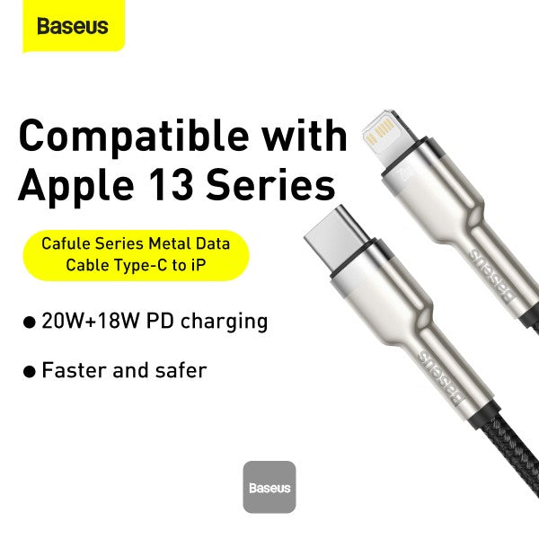 Baseus Cafule Series Metal Data Cable USB to Lightning PD 20W 1M - Black