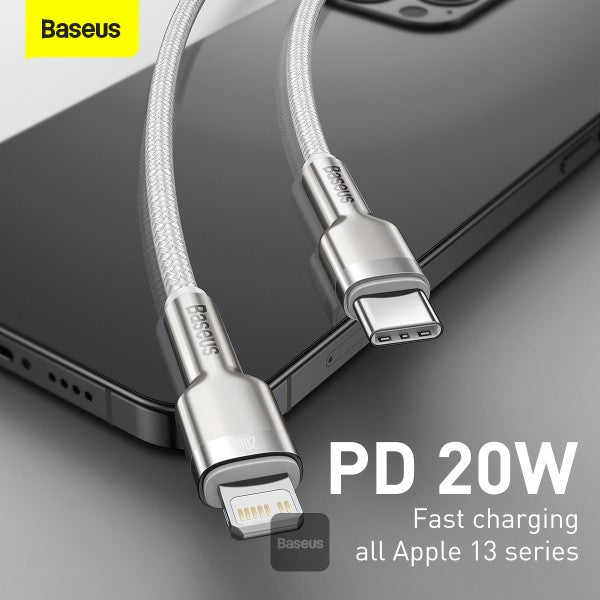 Baseus Cafule Series Metal Data Cable USB to Lightning PD 20W 1M - White