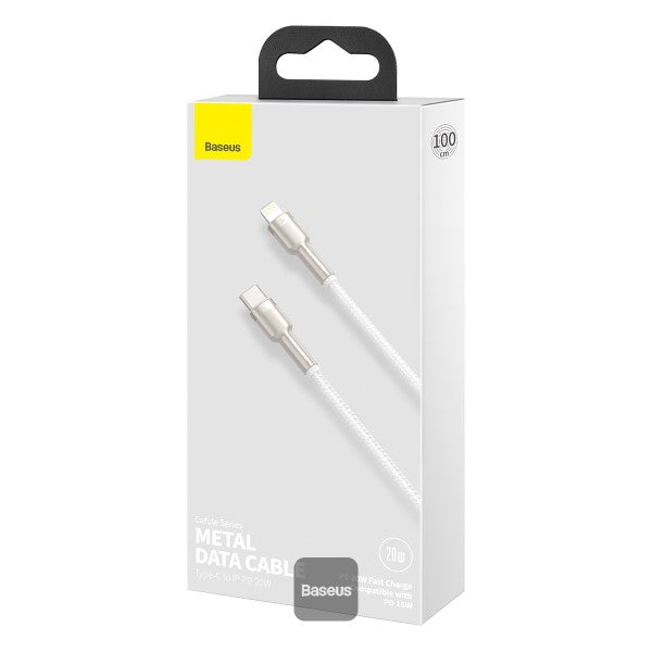 Baseus Cafule Series Metal Data Cable USB to Lightning PD 20W 1M - White