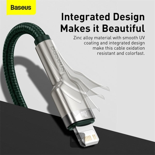 Baseus Cafule Series Metal Data Cable USB to Lightning PD 20W 1M - Green