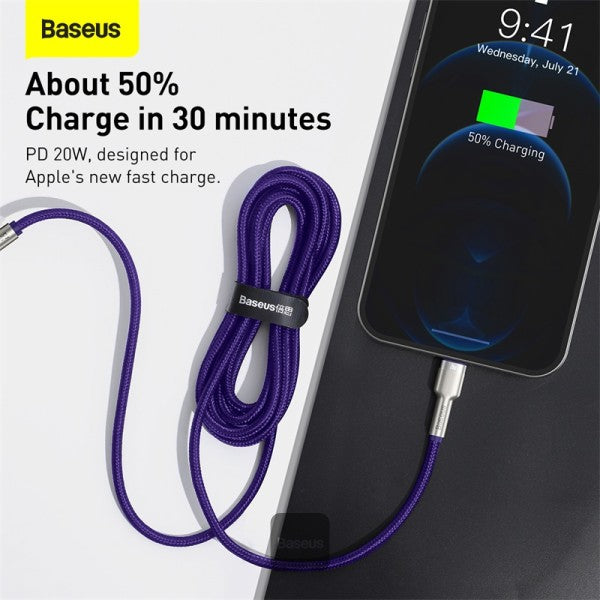 Baseus Cafule Series Metal Data Cable Type-C to Lightning iPhone PD 20W 2M - Purple
