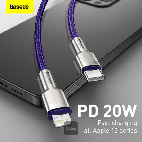 Baseus Cafule Series Metal Data Cable Type-C to Lightning iPhone PD 20W 2M - Purple
