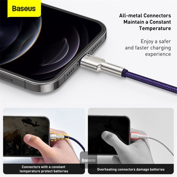 Baseus Cafule Series Metal Data Cable USB to Lightning 24A 1M - Purple