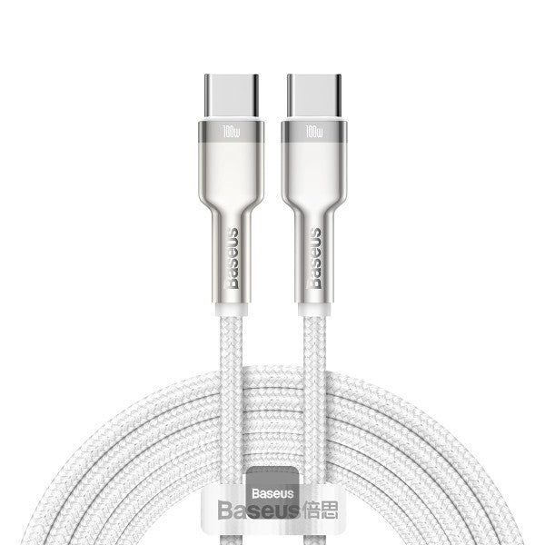 Baseus Cafule Series Metal Data Cable Type-C to Type-C 100W 2M - White