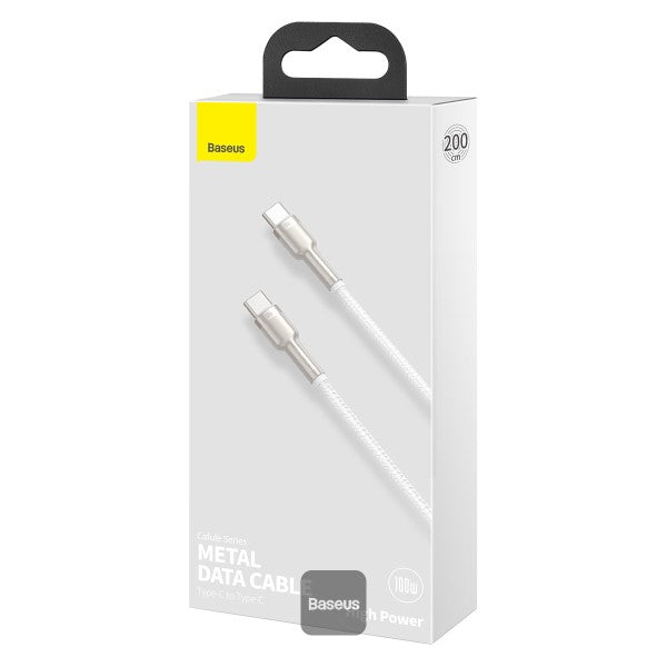 Baseus Cafule Series Metal Data Cable Type-C to Type-C 100W 2M - White