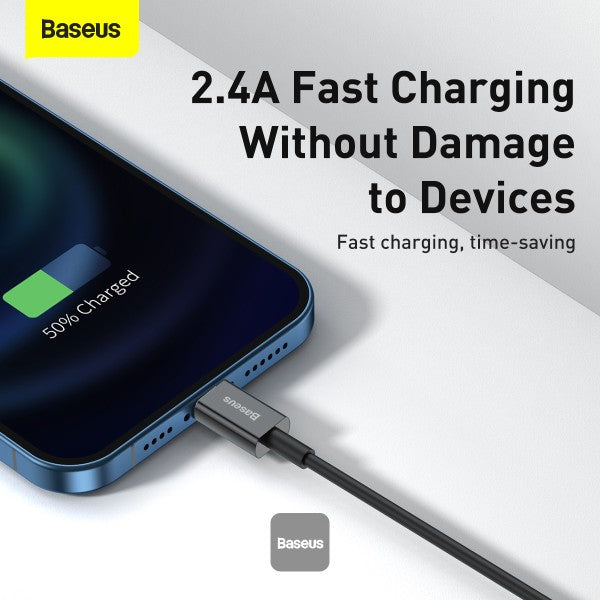 Baseus Superior Series Fast Charging Data Cable USB to iP 24A (2m) Black