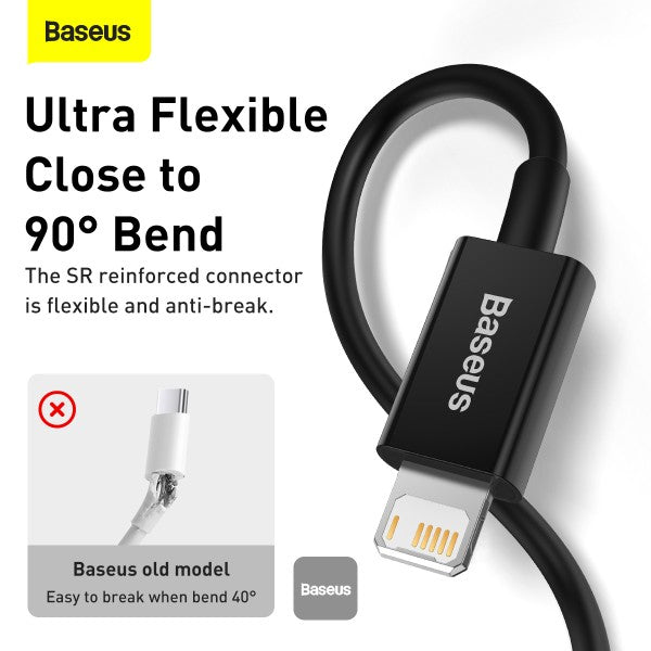 Baseus Superior Series Fast Charging Data Cable USB to iP 24A (2m) Black