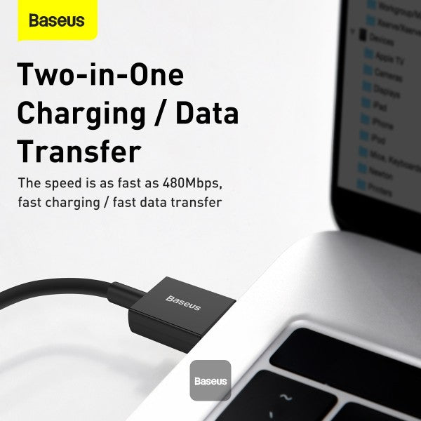 Baseus Superior Series Fast Charging Data Cable USB to iP 24A (2m) Black