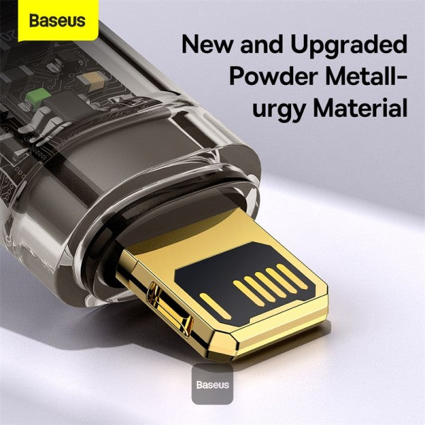 Baseus Explorer Series Auto Power-Off USB-A to Lightning Cable - 24A Fast Charging Cable and 480Mbps Data Transfer 1M - Black