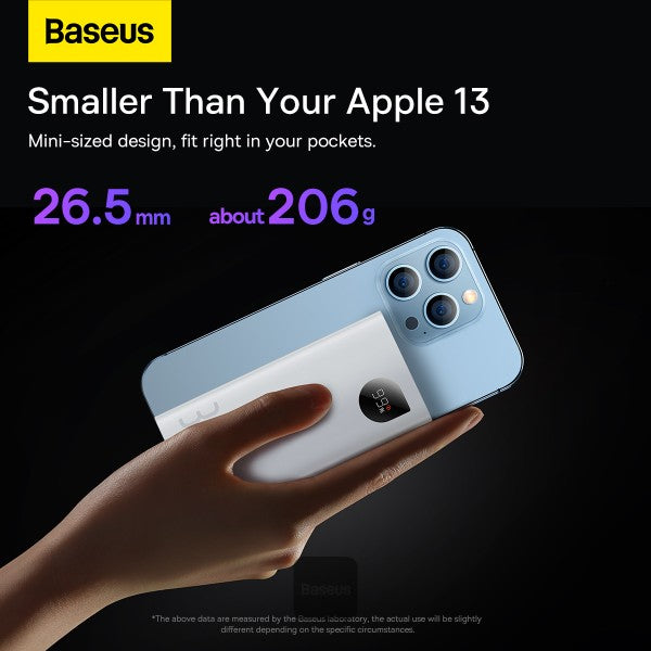 Baseus Adaman2 Metal Digital Display Quick Charge Power Bank 10000mAh 30W - White