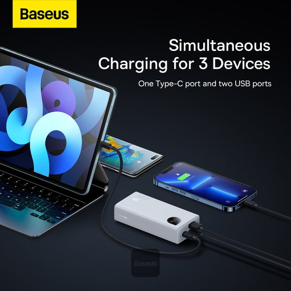 Baseus Adaman2 Metal Digital Display Quick Charge Power Bank 10000mAh 30W - White