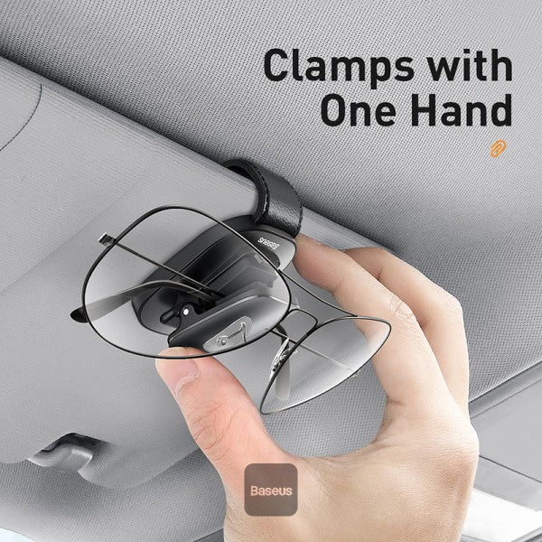 Baseus Car Glasses Holder Car Visor Sunglass Holder Universal Auto Visor Glasses Organizer Clips - Black