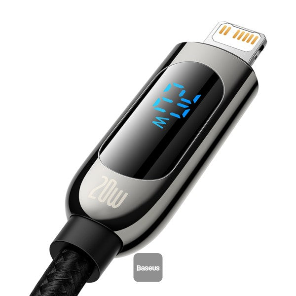 Baseus Display Fast Charging Data Cable Type-C to Lightning 20W 1M - Black