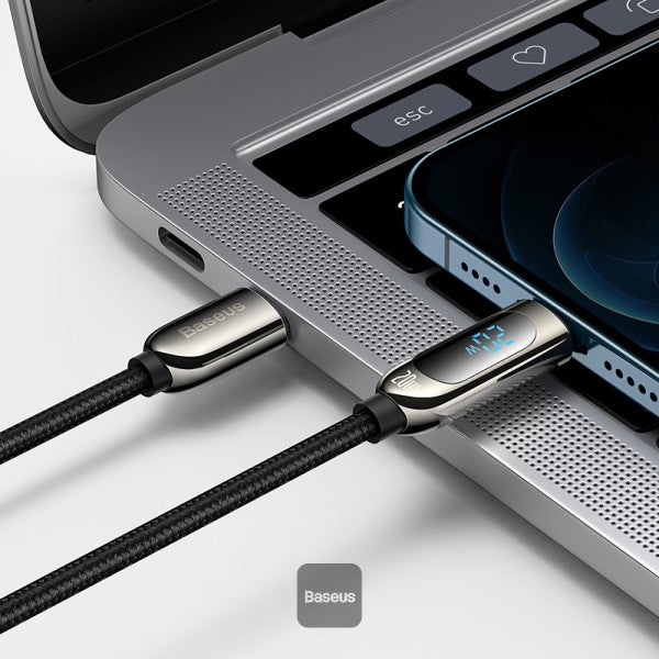 Baseus Display Fast Charging Data Cable Type-C to Lightning 20W 1M - Black
