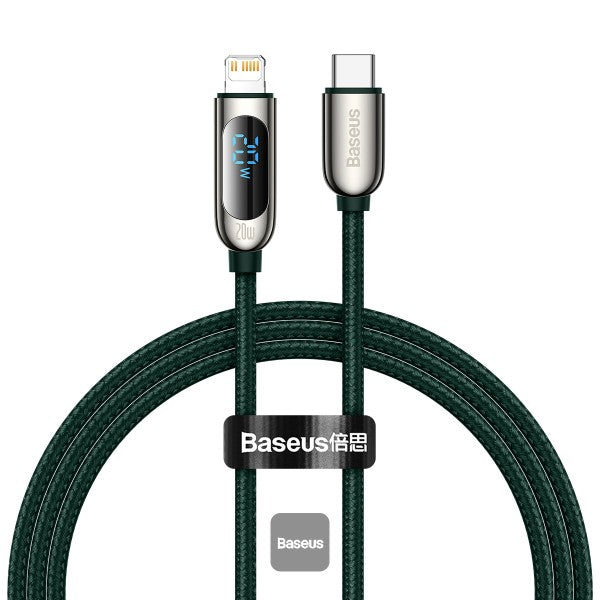 Baseus Display Fast Charging Data Cable Type-C to Lightning 20W 1M - Green