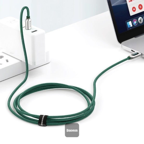 Baseus LED Display Fast Charging Data Cable Type-C to Type-C 100W 5A 1M - Green