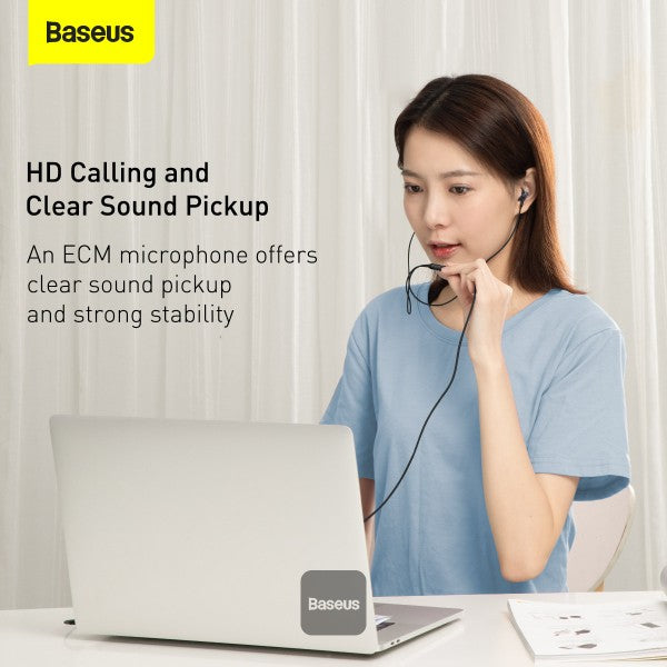 Baseus Encok 35mm Wired Earphone H19 Black