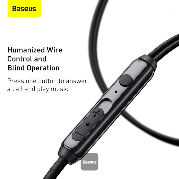 Baseus Encok 35mm Wired Earphone H19 Black