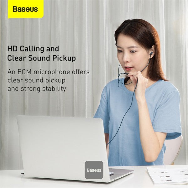 Baseus Encok 35mm Wired Earphone H19 Blue