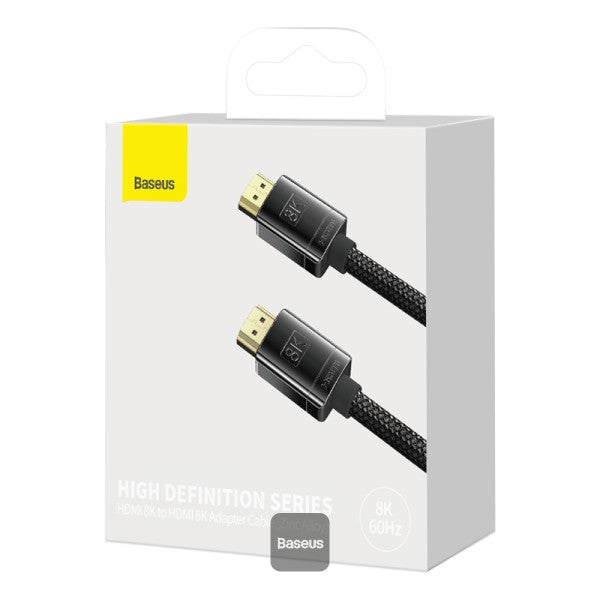 Baseus High Definition Series HDMI 8K to Adaptor Cable (Zinc Alloy) (1M) - Black