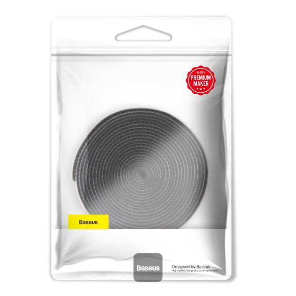 Baseus 3M Velcro Adhesive Tape - Extra Strong Double-Sided Hook & Loop Fastener Reusable Cable Management Straps for Home Office Indoor Outdoor Use - Black