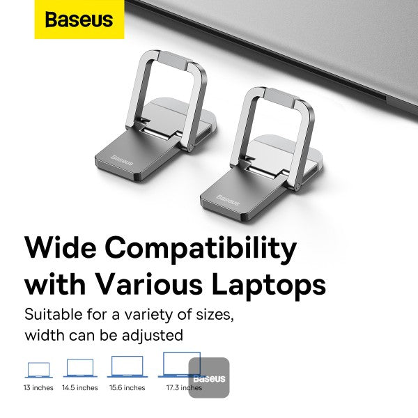 Baseus Slim Laptop Kickstand (2 PCS) Compact Durable Heat Dissipation Adjustable Viewing Angle - Silver