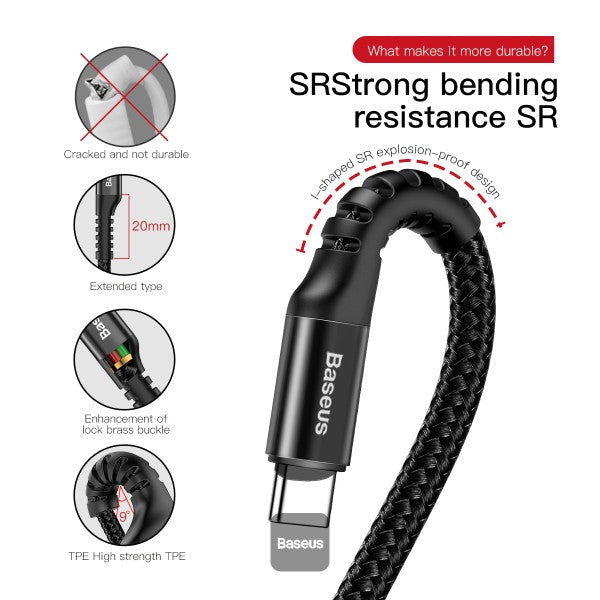 Baseus Fish eye Spring Data Cable USB For Type-C 2A 1m Black