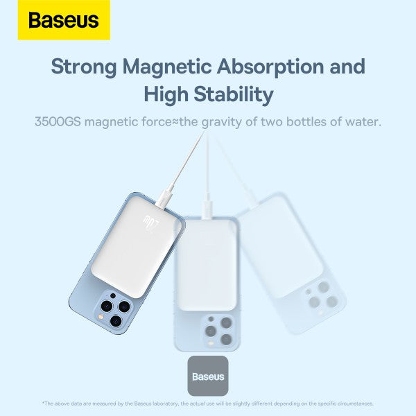Baseus Power Bank 10000mAh Magnetic Mini Wireless Fast Charging 20W White